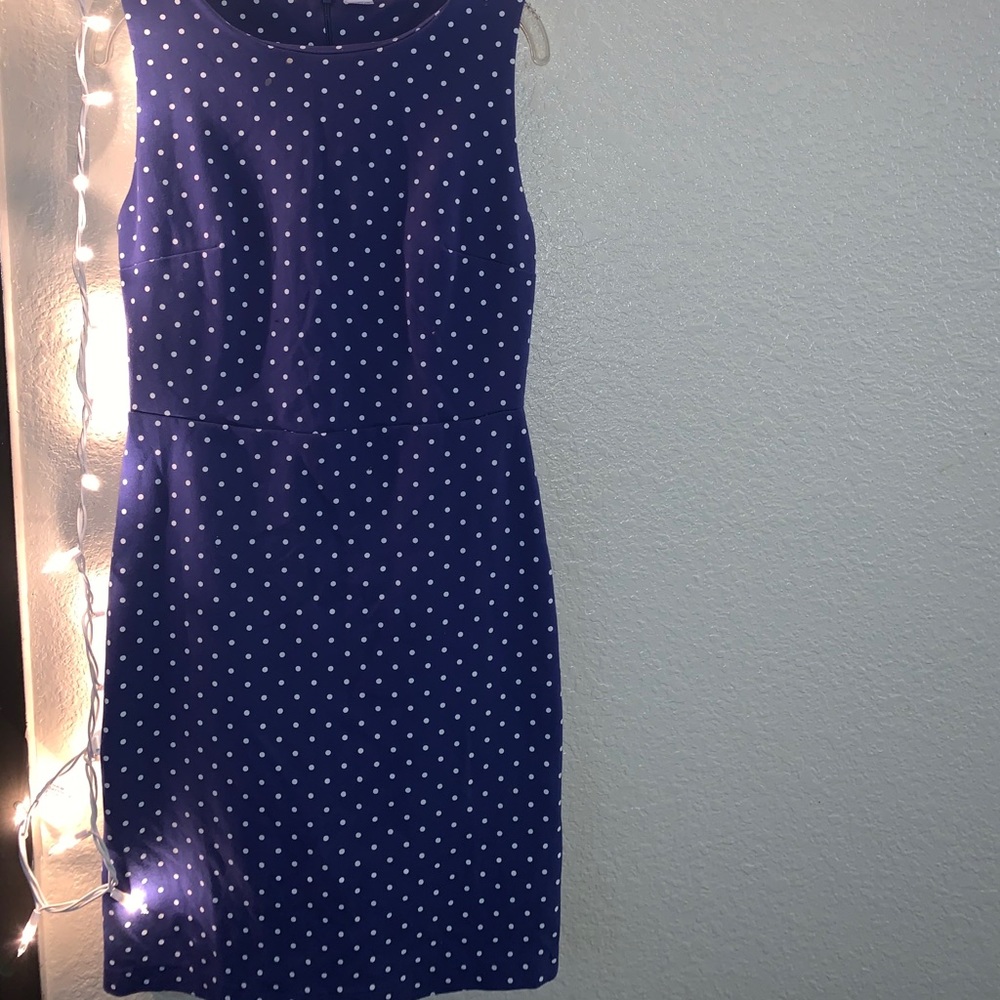 Blue White Polka Dot Dress